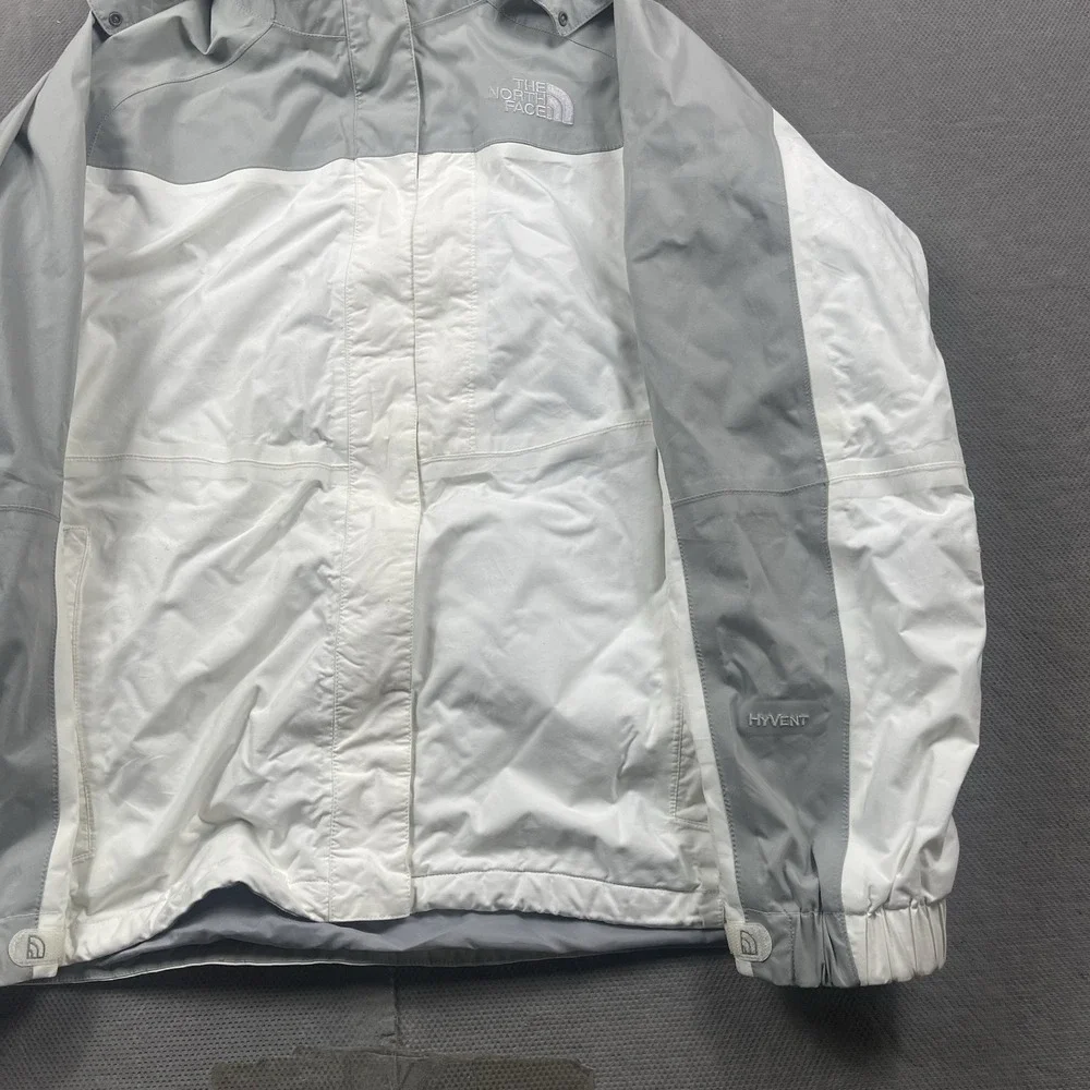 The North Face Jacket Womens XL Dryvent Gray Nylon Full Zip Hooded Outdoor Coat